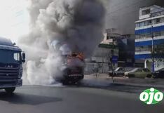San Luis: Autobús se incendia en la avenida Circunvalación e incendio es apagado con cisterna municipal