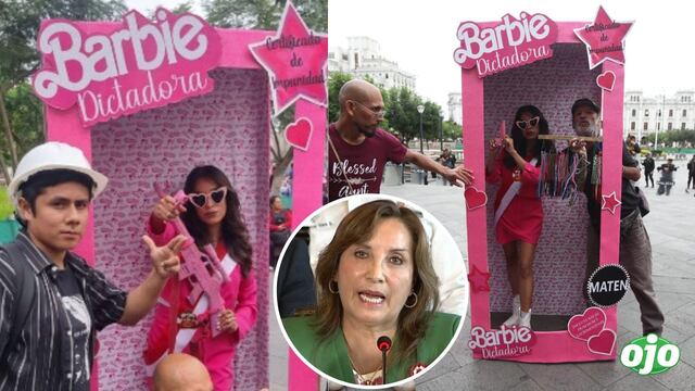De rosado y en caja, la ‘Barbie Dictadora’ llegó a la marcha