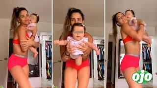 Korina Rivadeneira enternece las redes sociales al mostrar cómo se ejercita junto a su pequeña Lara | VIDEO