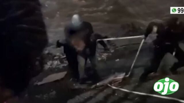 Serenos rescatan a pareja en aparente estado de ebriedad que cayó al río Rímac