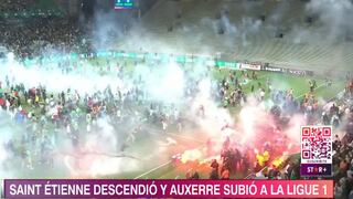 Violencia en Francia: los hinchas de Saint-Étienne lanzaron bengalas tras el descenso de su equipo