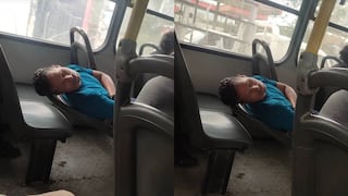 Joven duerme en un cómodo asiento del transporte público y sorprende en redes