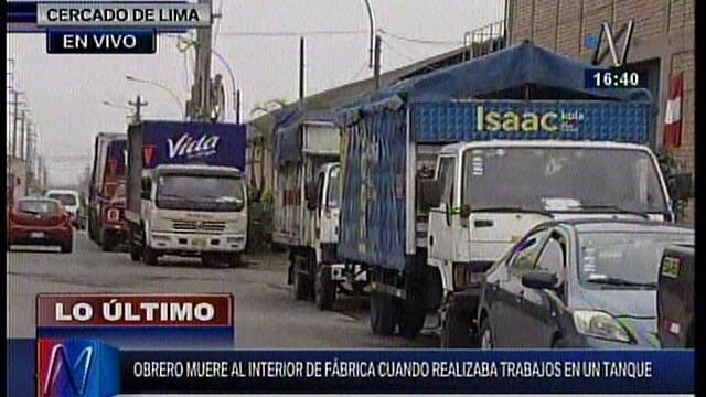 Cercado de Lima: Obrero muere al realizar trabajos de mantenimiento en tanque