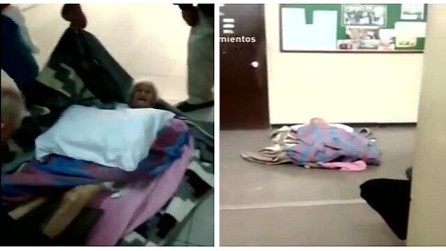 Abuelita esperó radiografía postrada en piso de hospital Alcides Carrión (VIDEO)