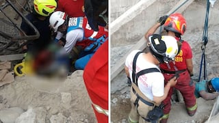 Rescatan a hombre que quedó atrapado tras derrumbe en Villa el Salvador (FOTOS)