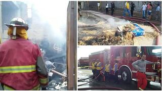 El Agustino: bomberos controlan incendio en fábrica clandestina de colchones (VIDEO)