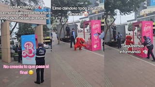 Fizcalizadores de la Municipalidad de Miraflores retiran la caja de ‘Barbie’ con ayuda de ‘Elmo’