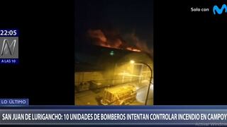 San Juan de Lurigancho: gran incendio consume almacén de productos químicos en Campoy