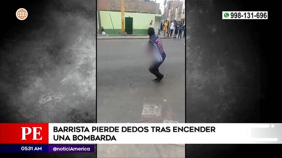 Cercado de Lima: Barrista perdió tres dedos tras encender una bombarda