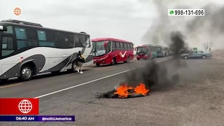 Colectiveros protestan en la frontera con Chile por demoras en el cruce desde Tacna a Arica (VIDEO)