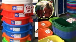 Vecinos se preparan ante próximo corte de agua y compran recipientes en Villa El Salvador (VIDEO)