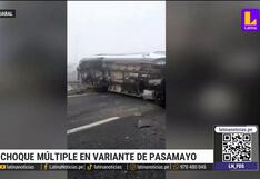 Variante de Pasamayo: Se registra múltiple choque entre 15 vehículos y deja 2 fallecidos