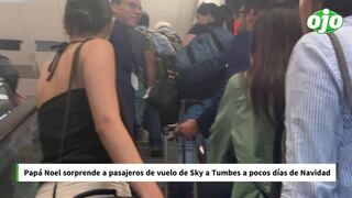 Papá Noel sorprendió a pasajeros de la aerolínea Sky con divertidos juegos durante vuelo a Tumbes