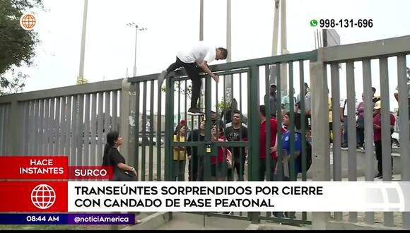 Surco: Cierran con candado pase peatonal 2