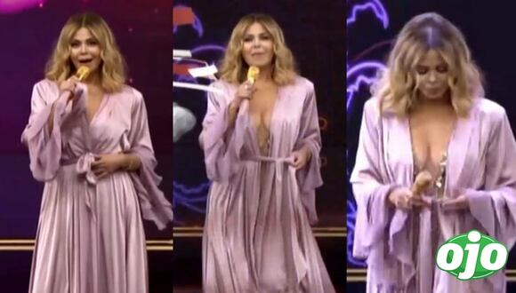 El artista del año - GIsela Valcárcel sorprendió al ingresar en bata al set - diario OJO