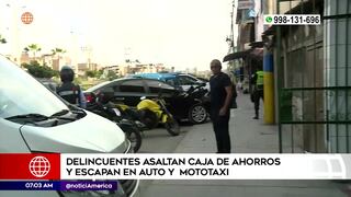 Delincuentes asaltan sede de Caja Huancayo en Villa El Salvador y huyen en mototaxi (VIDEO)