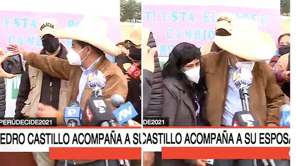 Pedro Castillo acompaña a esposa a votar