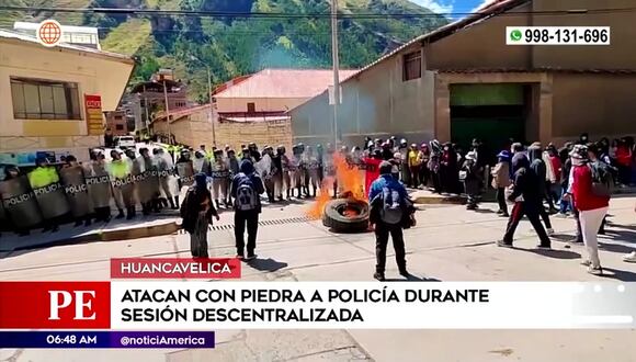 Se registra protesta en Huancavelica