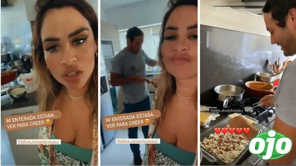 OJO | Ethel Pozo no sabía que Julián Alexander podía cocinar y solo