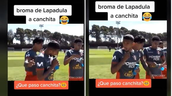 Gianluca Lapadula hace broma a Christopher Gonzáles