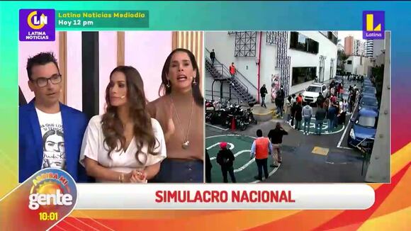 Conductores de "Arriba mi gente" participan del simulacro nacional multipeligro