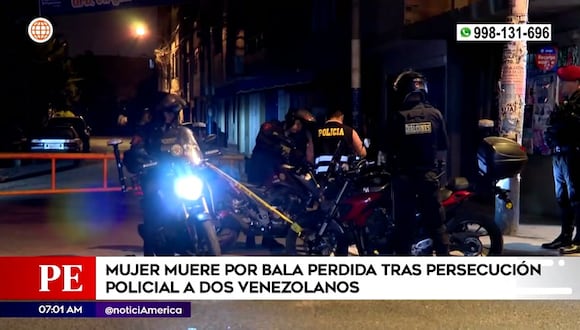 Mujer muere tras persecución policial