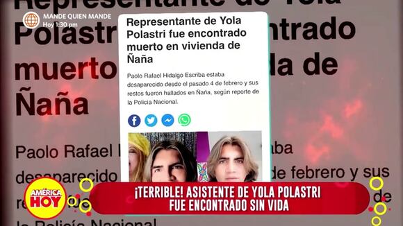 Yola Polastri lamenta la muerte de su asistente