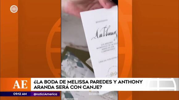 Anthony Aranda respondió a quienes aseguran que boda con Melissa Paredes será con canjes