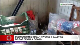 Delincuentes se llevan balones de gas e insumos de una olla común, en San Juan de Lurigancho (VIDEO)