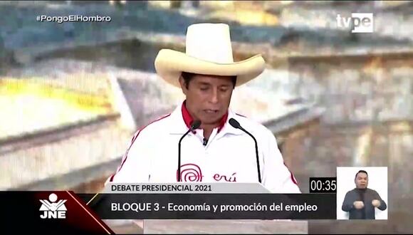 Debate presidencial: Castillo en el bloque de economía y promoción del empleo