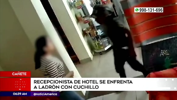 Cañete: recepcionista se enfrenta a ladrón con cuchillo
