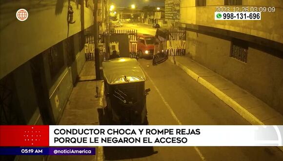Conductor choca y rompe rejas de seguridad porque le negaron el acceso a urbanización