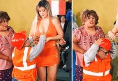 Chikiplúm es golpeado por Claudia Serpa por intentar sobrepasarse en plena grabación