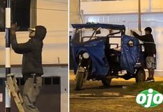 Viral: Graban a recicladores robando señalización de metal para venderlas por peso