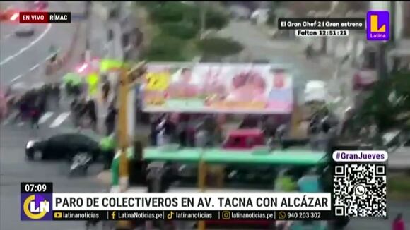 Paro de colectiveros en Av. Tacna