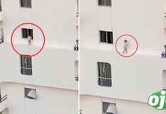 Viral: Bebé preocupa a sus vecinos al correr por los bordes de un edificio de más de 8 pisos