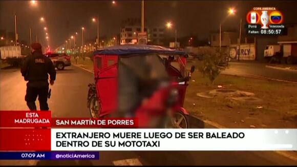 SMP: extranjero muere baleado dentro de su mototaxi