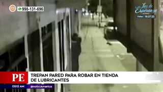 Delincuente trepa una pared y roba mercadería de una tienda de lubricantes, en Los Olivos (VIDEO)