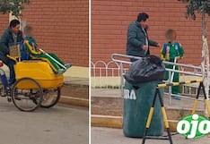 Heladero lleva a su hijo al colegio en su carrito y cautiva a cibernautas