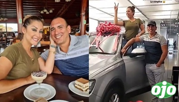 Karla Tarazona fue sorprendida por su esposo con nuevo auto - diario ojo