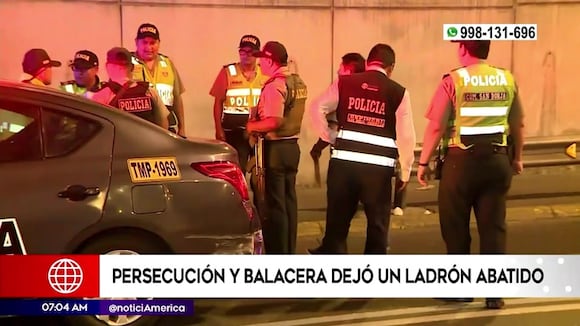 Persecución y balacera en Javier Prado deja un ladrón abatido