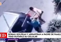 Hombre sufre el robo de su celular y se cuelga del vehículo donde iban los ladrones, en Santa Anita (VIDEO)