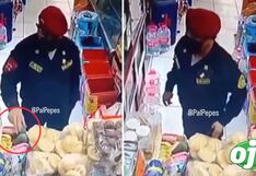 Policía robando una palta en una bodega se viraliza en redes sociales