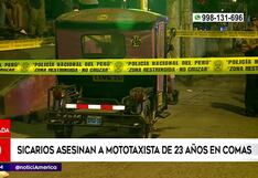 Asesinan de cinco disparos a mototaxista de 23 años, en Comas (VIDEO)