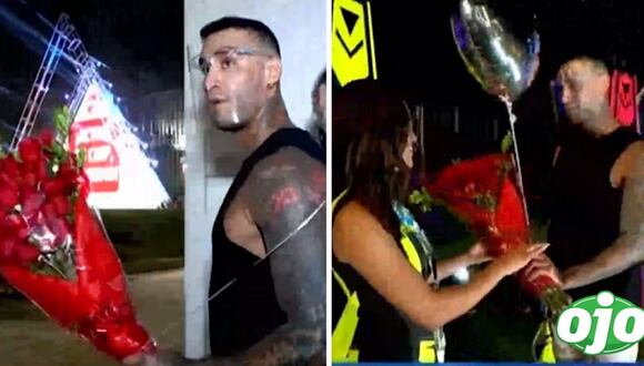 Esto Es Guerra: Jota Benz sorprende a Angie Arizaga con rosas en su primer mes de relación | OJO