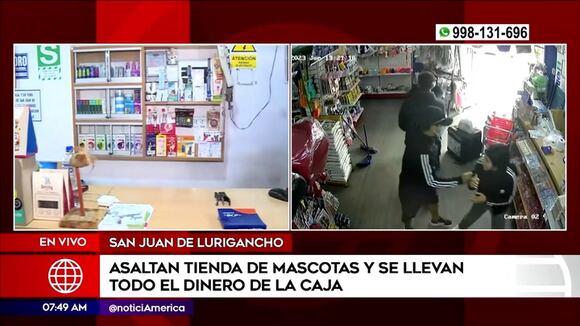 San Juan de Lurigancho: robo en tienda de mascotas