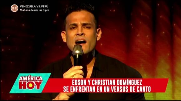Christian Domínguez en versus de canto con Giselo