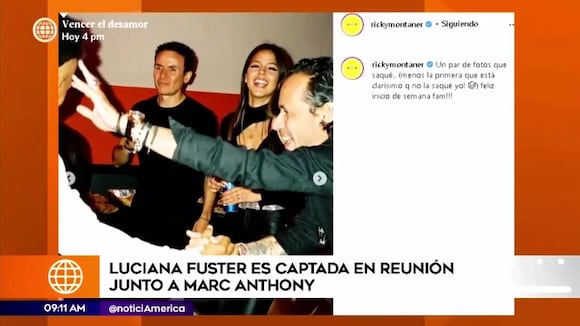 Luciana Fuster es fotografiada en una reunión junto a Marc Anthony