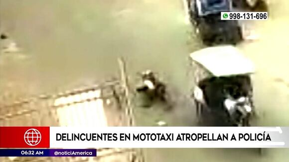Delincuente atropella a policía