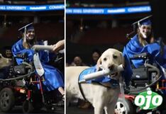 Perrito recibe diploma universitario por asistir a todas las clases junto a su dueña